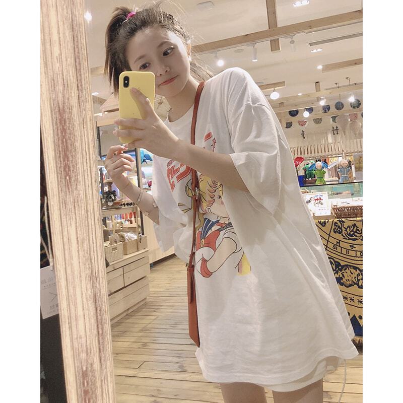 Mid-Length White Oversized Short-Sleeve 2026 New T-Shirt for Women, European Style, Large Size, Summer Hot Item, Missing Bottoms Mid-Length White Oversized Short-Sleeve 2026 New T-Shirt for Women, European Style, Large Size, Summer Hot Item, Missing Bottoms