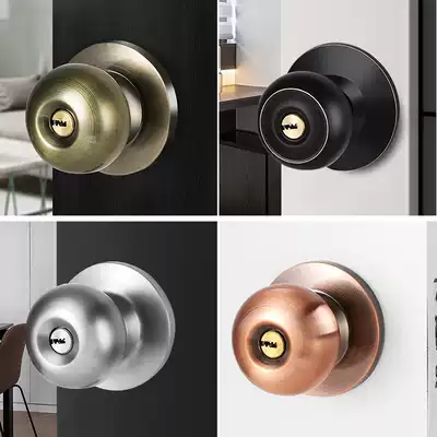 Ball lock household door lock stainless steel wooden door powder room Universal round ball bedroom door lock