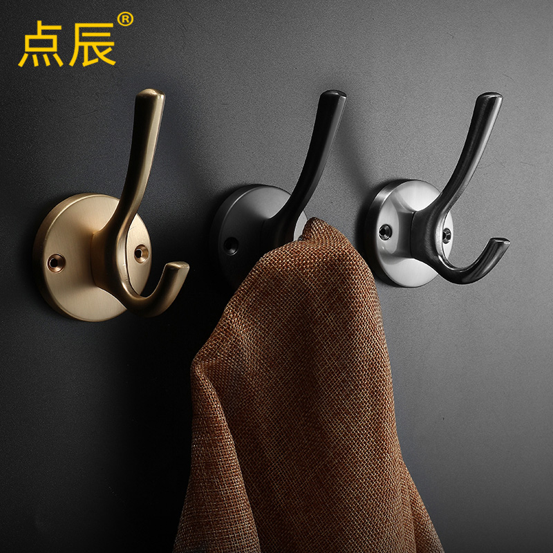 Dot Chen American Light Lavish Black Clothing Hook Nordic Free From Punching Gold Hanging Clothes Hook Grey Wall Hanging Creative Hood Hook