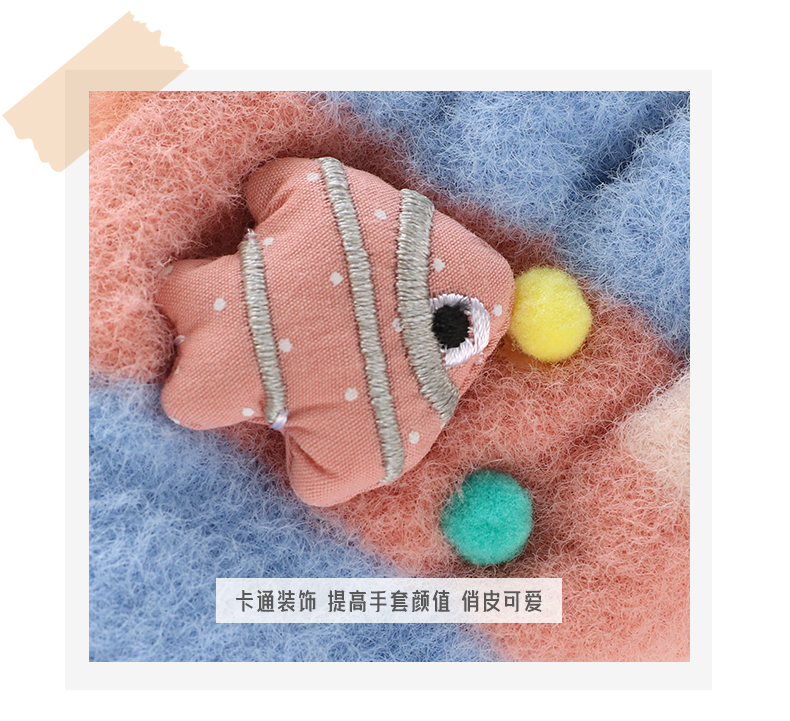 Children's gloves five finger split finger baby autumn and winter cute fashion boys and girls students thickened 1-3 years old 2 Warm children