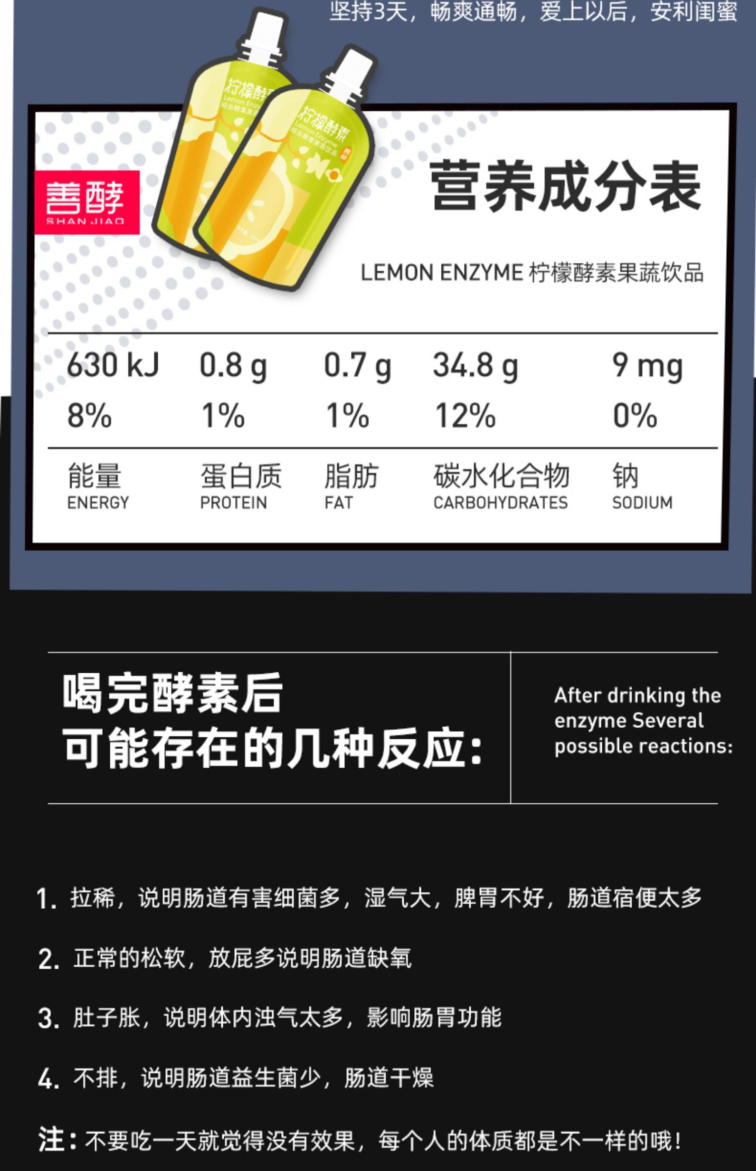 善酵柠檬酵素原液果蔬便孝素果果冻