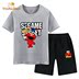 Sesame Street trai Summer Suit 2020 New Ins Tide Cô gái ngắn tay Kids Với Shorts bông. 