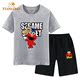 Sesame Street trai Summer Suit 2020 New Ins Tide Cô gái ngắn tay Kids Với Shorts bông.