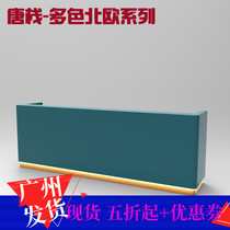 Nordic Wind Grilled Lacquer Front Desk Cashier Desk Modern Minimalist Reception Desk Company Front Desk Beauty Parlour Arched Bar Counter Customized