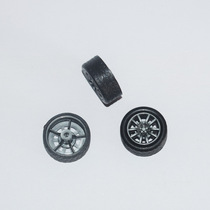 2 * 18 silver rubber plastic wheel technology making toy accessories model parts small wheels 10