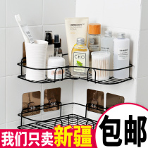 Punch-free corner rack toilet wall corner frame bathroom wall Wall wrought iron storage rack kitchen tripod