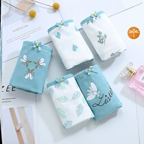 5 95% cotton Korean version of breathable cotton low waist waist lace side girl pink underwear pants triangle crotch ladies