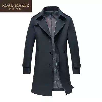 ROADMAKER2020 Spring and Autumn New coat Korean slim trench coat men's cloak long version coat men's cloak