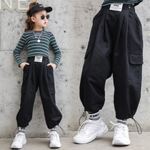 Girl Clothing Pants Spring Autumn 2022 New Children Girl Black Fried Street Tennis Red Big Boy Pants Casual Looser