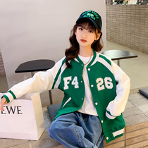 Girl Baseball Clothing Tide Cards Spring Autumn 2022 New CUHK Children Coats Spring Childrens Nets Red Fried Street Foreign Air Fashion