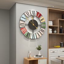 European style simple wall clock round wrought iron home decoration living room mute creative simple time clock