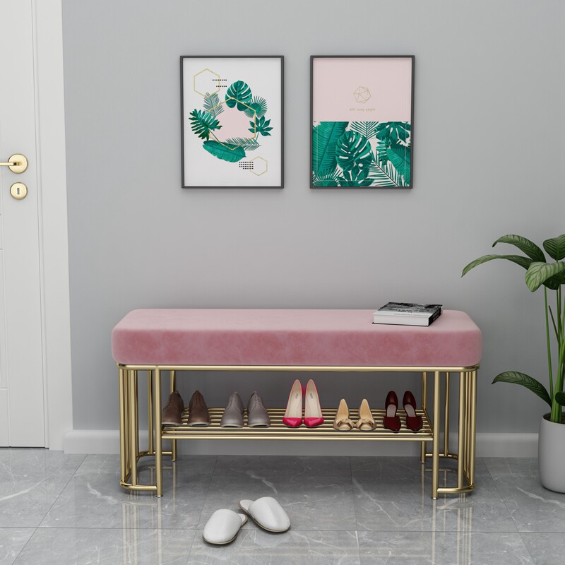 Nordic shoe stool household door can be used in shoe cabinet, light luxury modern entry footwear frame wearing footstool