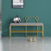 Light luxury replacement shoe stool household doorway to wear shoes stool Nordic soft pack cushion shoe cabinet can sit long bench