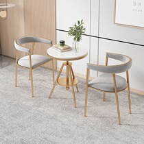 Nordic light luxury balcony tables and chairs minimal reception lounge café milk tea dessert and chair combination