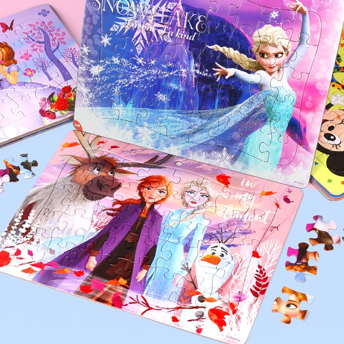 Дисней, интеллектуальная головоломка, игрушка для принцессы, пазлы для детей, мозговой штурм, 2-3-4-5 лет, «Холодное сердце»