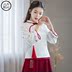 gió của Trung Quốc được cải thiện khóa tấm sườn xám hàng đầu của phụ nữ retro Republic of China gió trà nghệ sĩ quần áo hàng ngày Han quần áo cô gái quần áo sinh viên 