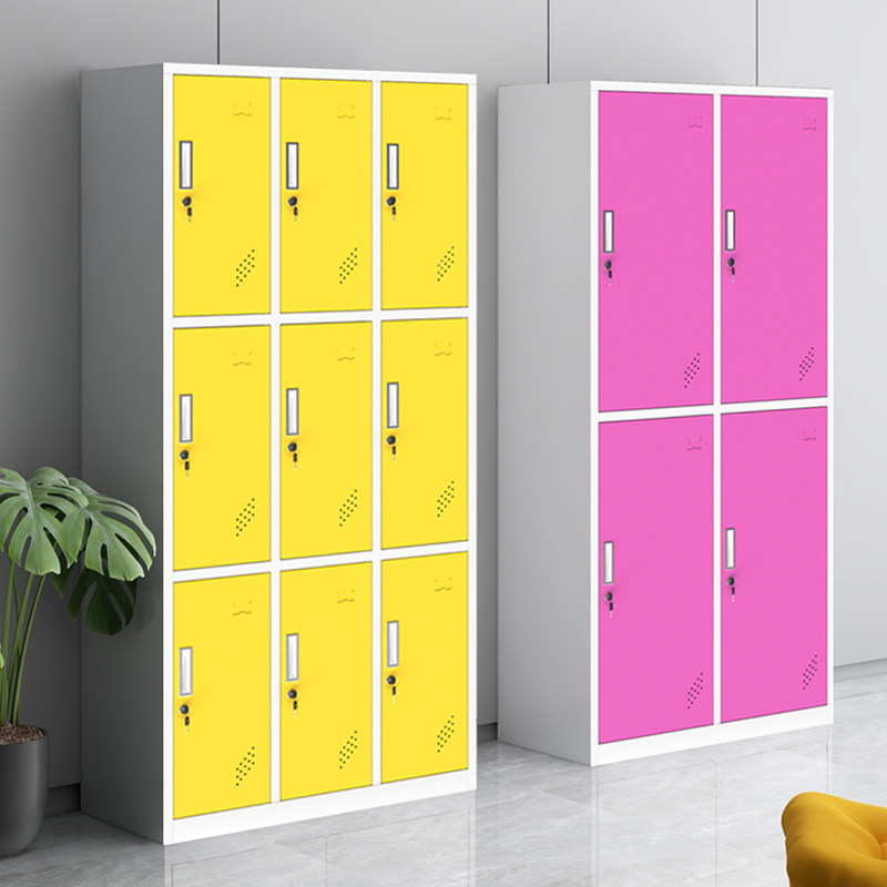 Color locker staff tin cabinet gym storage cabinet with lock student dormitory bathroom clothing storage cabinet
