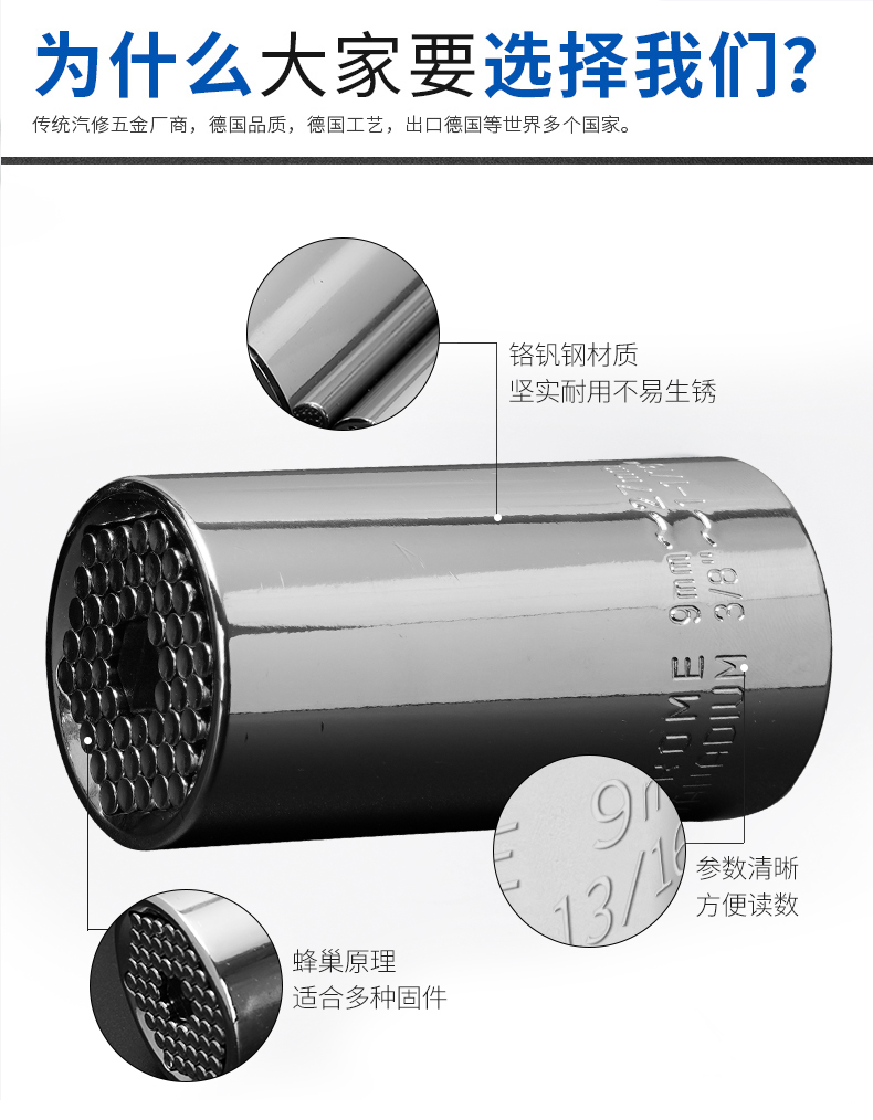 毅薪 抖音同款万能套筒头 适用于各种螺丝 图3
