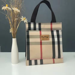 Office Worker Snack Bag, Cosmetic Bag, Classic Casual Fashion Women's Waterproof Checkered Fashion Handbag 6092