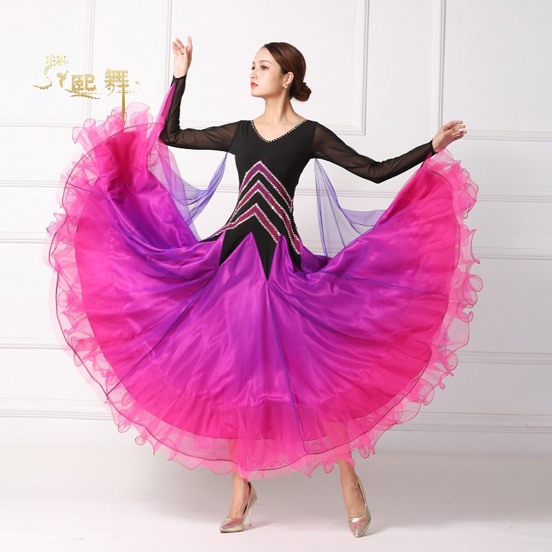 2022 New Dance Dresses Morden Dance Spring New Pint Dress Foreign Dress Big Size Dress Morden Race Suit Performance Wear