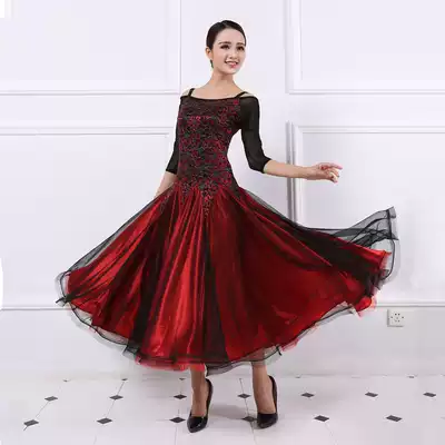 Autumn new national standard dance modern dance dress social dance dance practice dress Waltz dress Waltz dress performance dress
