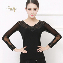 Summer fashion Fashion Little Shirts Long Sleeves Foreign Air Dance Dress Ballroom Dancing Morden Dance National dance outfit Dance Suit Womens Blouse