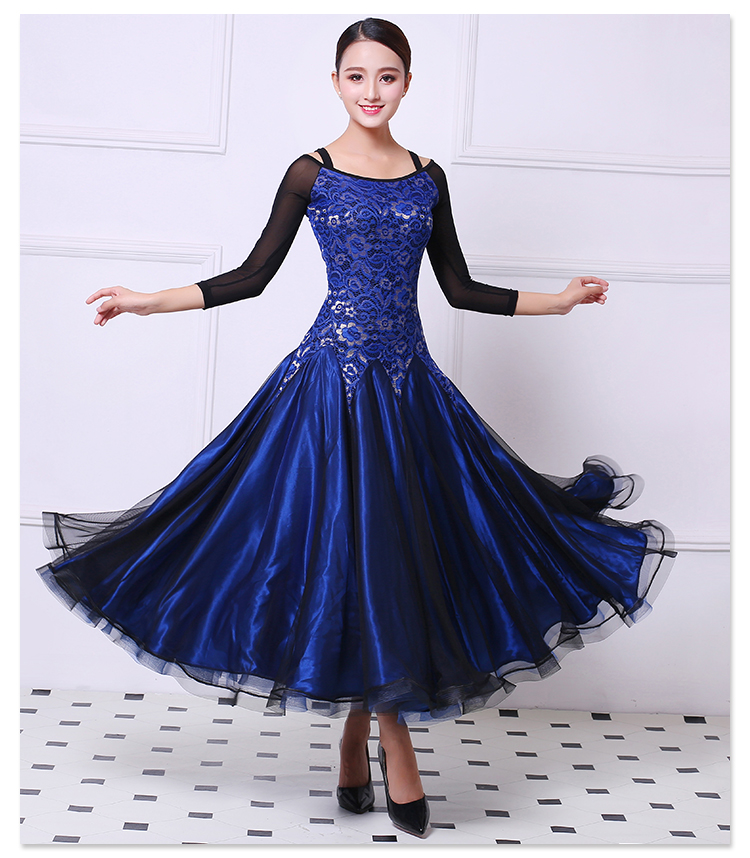 Spring And Summer New National Standard Dance Modern Dance Dress Ballroom Dance Training Skirt Waltz Clothing Performance Clothes Big Swing Skirt