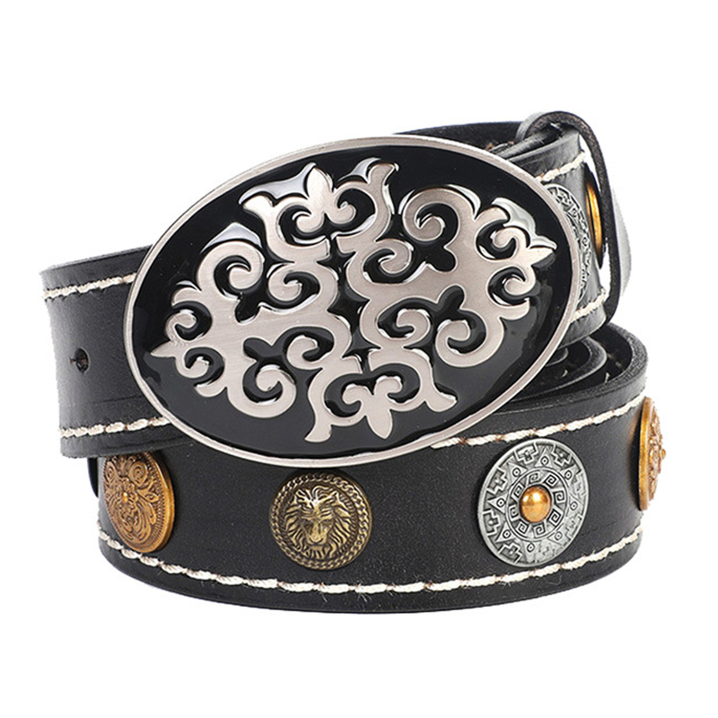 Kazakh Ethnic Style Gothic Culture Belt Handmade Personalized Punk Rock Studded Jeans Belt