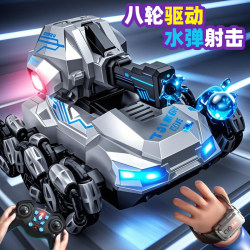 Eight-wheel stunt remote control tank car launches water bomb gesture Sensor four-wheel drive Off-Road Vehicle toy boy spray car