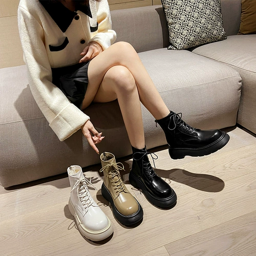 Martens, Tide, универсальные черные короткие сапоги в английском стиле, ботинки, в британском стиле, 2021 года, в корейском стиле