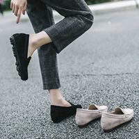 Новинка 2022 года: весенне-осенние универсальные женские повседневные туфли без шнуровки из натуральной кожи в корейском стиле на танкетке