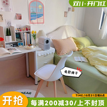 Nordic Eames dining chair study desk office study solid wood chair home simple stool backrest makeup chair