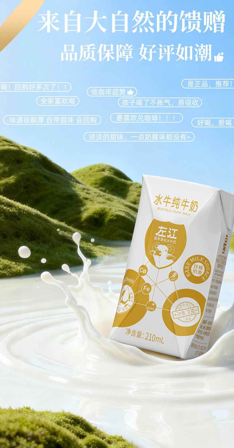 安享好物 安享A级纯奶-左江水牛纯牛奶 国标 