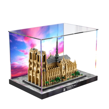Acrylic display box is suitable for lego architecture series 21061 notre dame model storage dust cover
