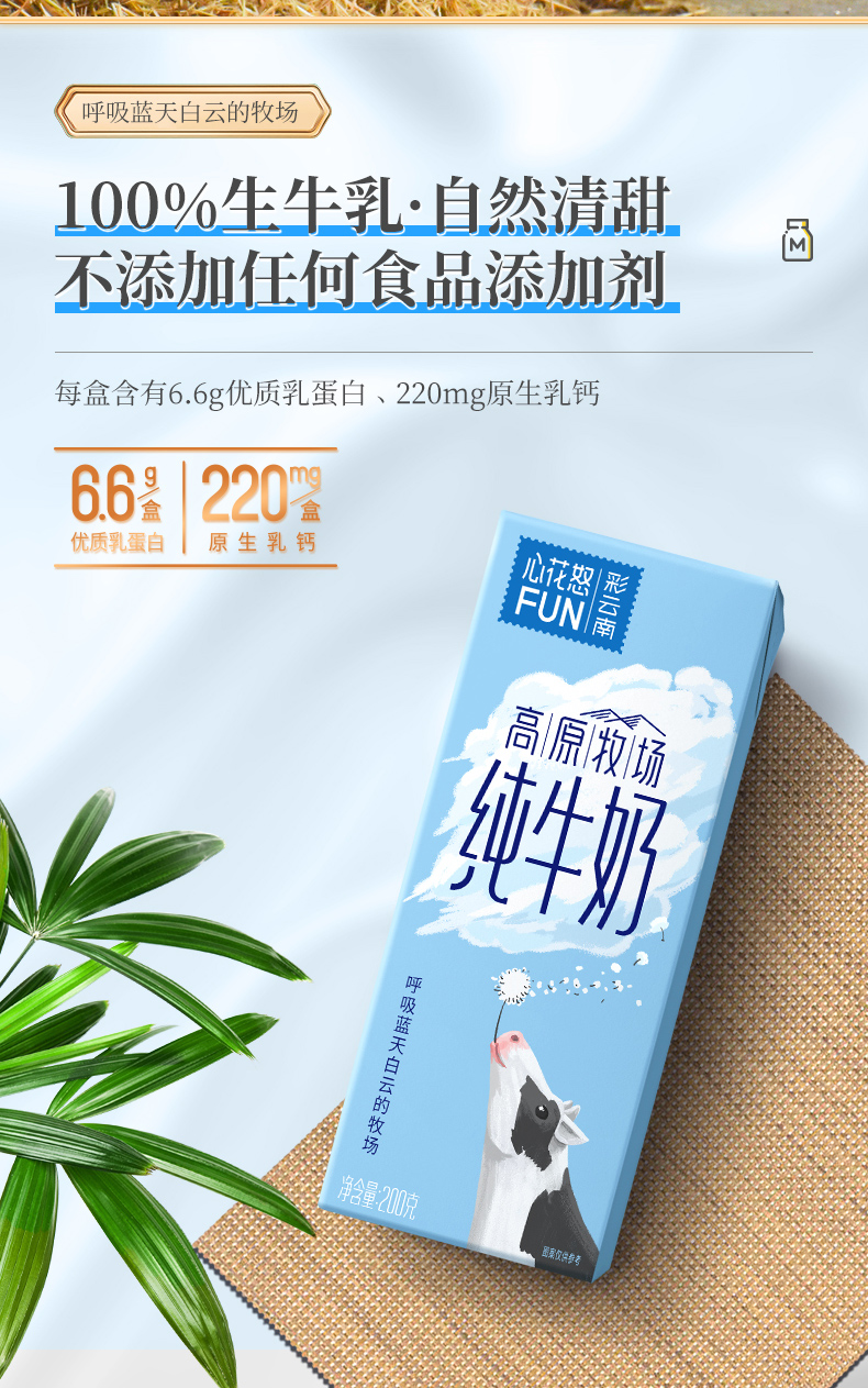 新希望旗下 雪兰 全脂纯牛奶200g*12盒*2整箱 图5