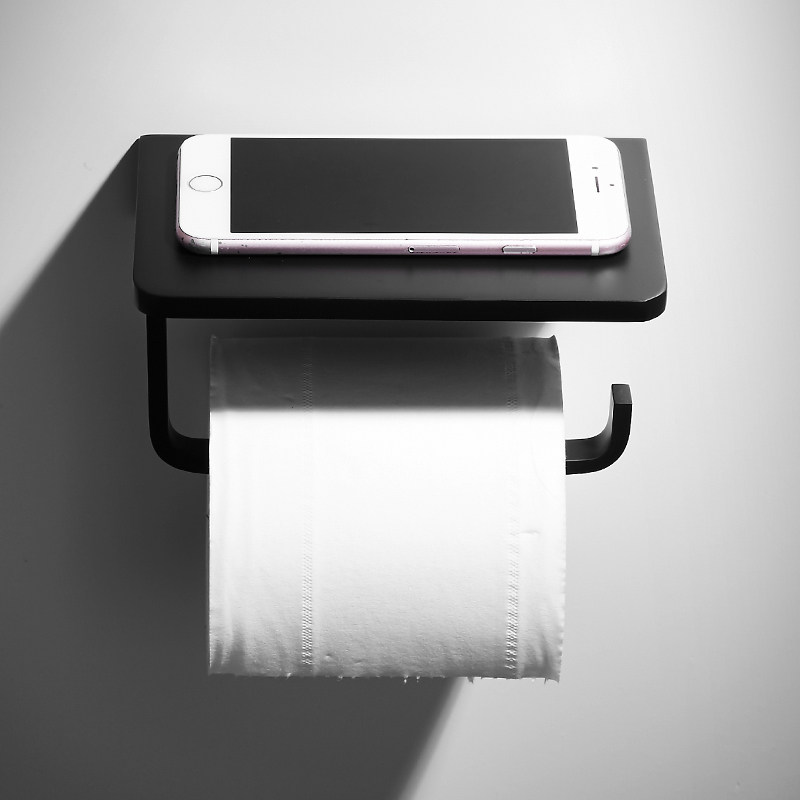 Nordic Thickened Toilet Paper Rack Black Hotel Toilet Roll Paper Rack Bathroom Toilet Paper Towel Hand-paper Rack Free-Taobao