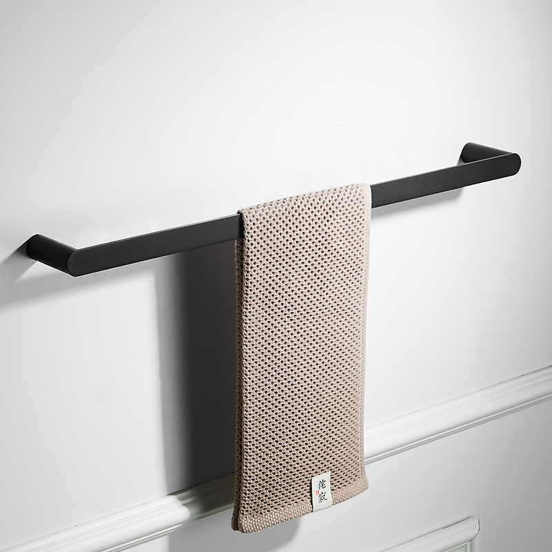 Black Perforated Towel Rack for Bathroom, Lightweight Towel Bar, Storage Rack, High-End Bathroom Storage, Hanging Towel Rack
