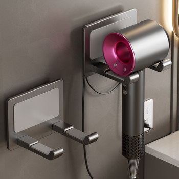 Hair dryer storage rack without hole punching bathroom