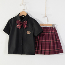 Girl Pleats Dress Kit Elementary School Kids Jk Uniform Genuine Children Plaid Short Skirt Summer 10 Grand Child Baron Summer Clothing