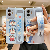 Ding cat Day Department Cartoon applies Apple iPhone12promax mobile phone shell xsmaxr wristband 11 bracket xs lens anti-fall 11promax silicone gel 8plu