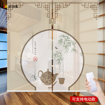 New Chinese roller shutter Curtain Screen Xuanguan Home Partition Shading Shading Free to install roll pull lifting hand pull