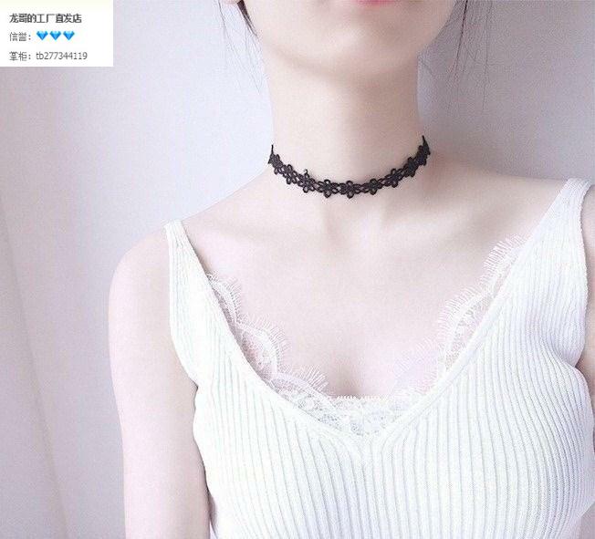 Strap on the neck chain Neck Wearing feel generous girl's neck circle casual double-decker female student girl student 