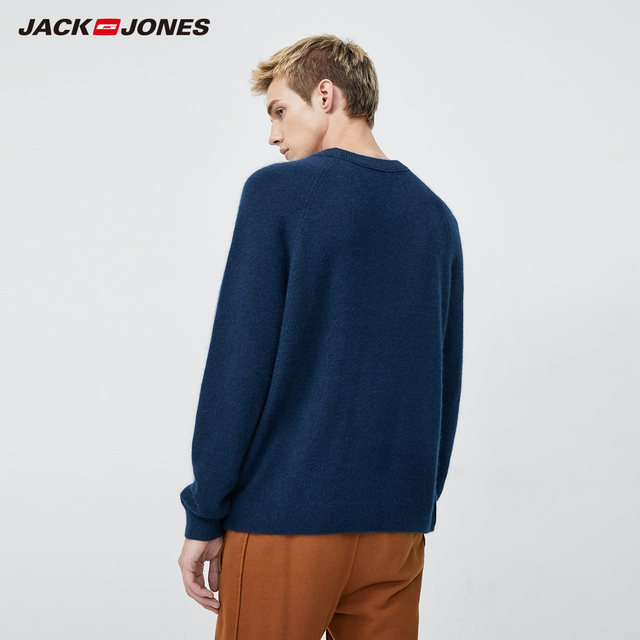 JackJones Jack Jones outlets ເຄື່ອງນຸ່ງຫົ່ມວ່າງຈົດຫມາຍ jacquard ຄູ່ຜົວເມຍເກົາຫຼີ knitted sweater ສໍາລັບຜູ້ຊາຍ