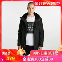 JackJones Jack Jones mùa thu và mùa đông nam trùm đầu xu hướng dài thoải mái hai mặc áo khoác cotton - Trang phục Couple áo parka