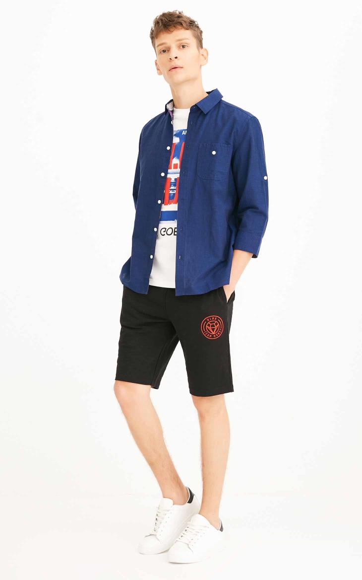 JackJones Jack Jones nam mùa thu tay áo thẳng nút áo hai lớp túi cotton 218231512 - Áo áo sơ mi nam ngắn tay công sở