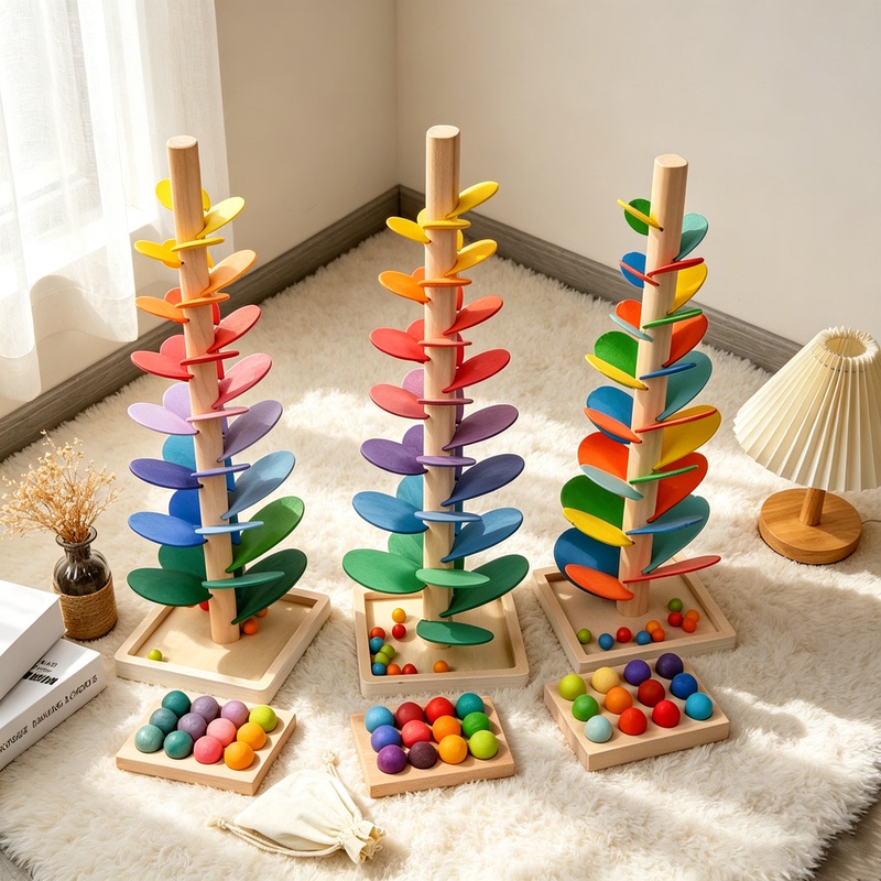 Children's Wooden Rainbow-Colored Building Blocks, Baby Early Education Educational Toys, Large Music Tree, Ball Track, Fun Enlightenment Toys Children's Wooden Rainbow-Colored Building Blocks, Baby Early Education Educational Toys, Large Music Tree, Ball Track, Fun Enlightenment Toys