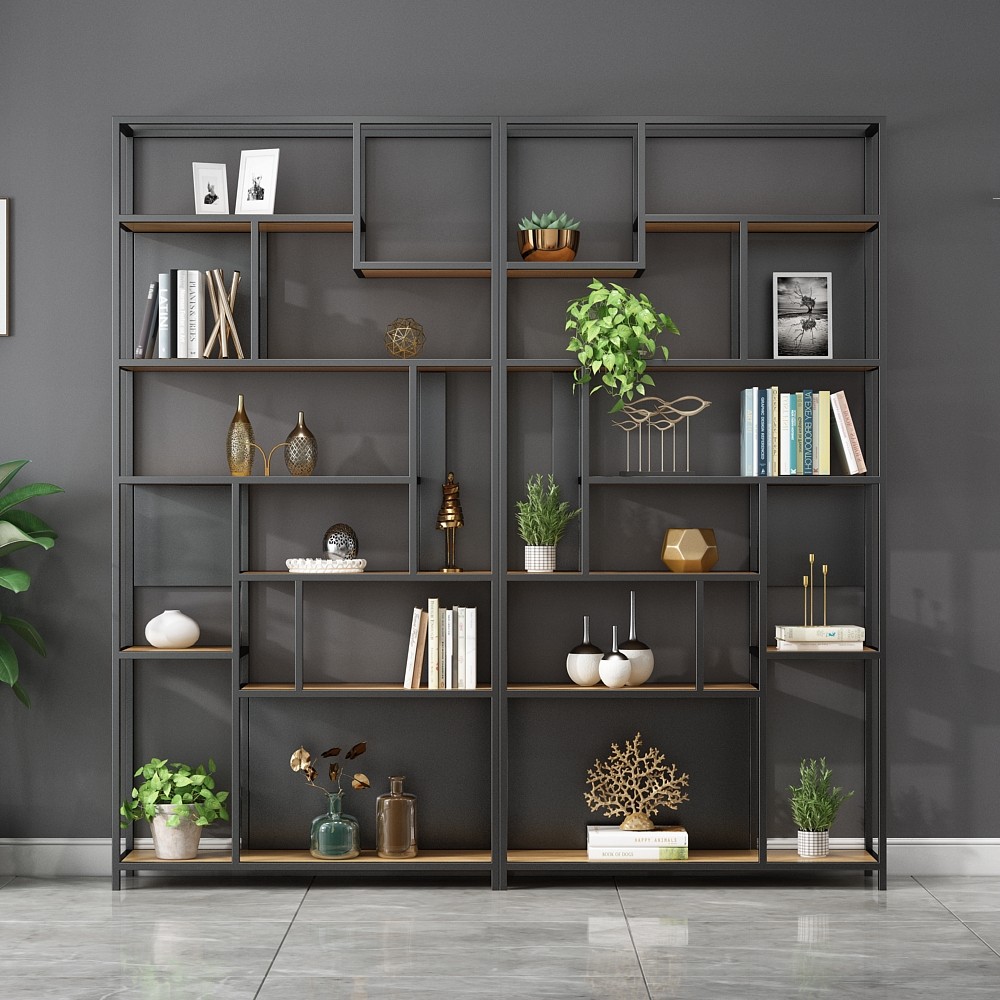 Industrial Wind Office Bookshelves Landing Living Room Light Extravaganza Shelves Modern Bogu Shelf Creative Show Shelf
