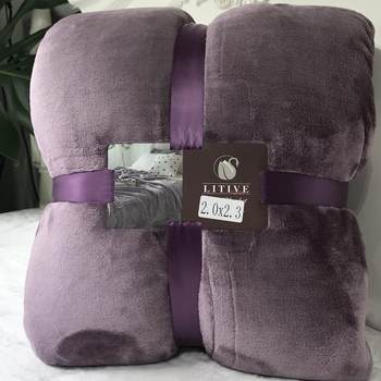 Sable fur blanket solid color simple nap double-sided internet celebrity casual carpet double-person warm blanket lazy blanket fur blanket cover blanket