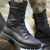 New ultra-light combat boots high-top outdoor mens boots wear-resistant waterproof combat training boots plus velvet security boots womens autumn and winter