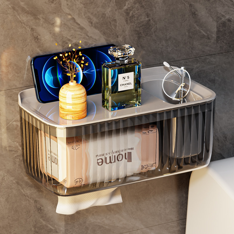 Phòng Tắm Hộp Đựng Khăn Giấy Treo Tường Chống Thấm Nước Hộp Giấy Vệ Sinh Punch-Free Cao Cấp Hộp Khăn Giấy Vệ Sinh Cuộn Giấy Có Giá Để Đồ hộp đựng giấy ăn cao cấp